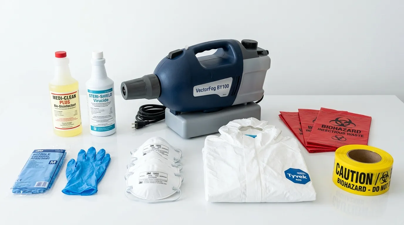 Professional biohazard remediation crew working in Wading River