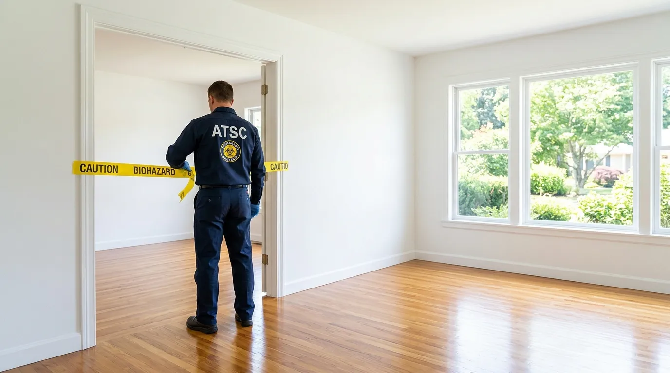 Certified biohazard cleanup crew performing Crime Scene Cleanup in Wading River